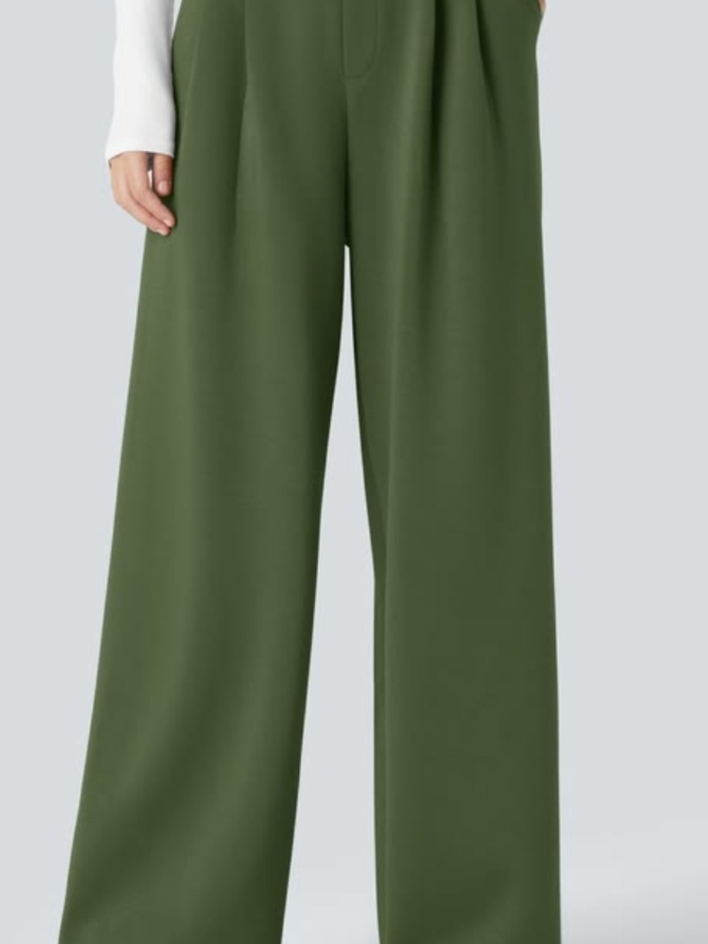 HALARA Olive Green Wide-Leg Palazzo Pants